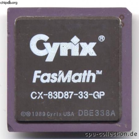 Cyrix CX-83D87-33-GP blacktop