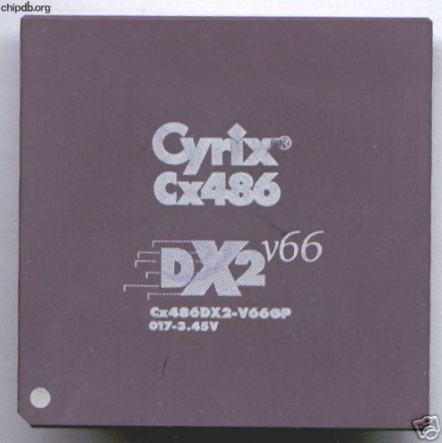 Cyrix Cx486DX2-V66GP 017-3.45V dot corner
