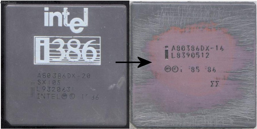 Intel A0386DX-20 SX105 FAKE