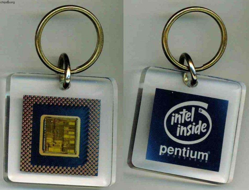 Intel keychain Pentium lucite blue