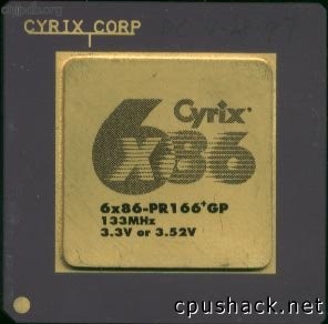 Cyrix 6x86-PR166+GP 3.3V or 3.52V big golddot
