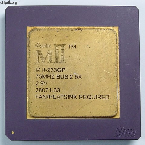 Cyrix MII-233GP 75MHz bus smallest logo