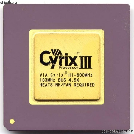 VIA Cyrix III-600MHz 133 MHz bus