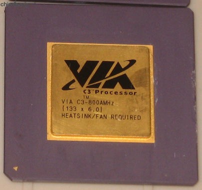 Cyrix Via C3-800AMHz 133 MHz bus diff logo