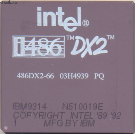 IBM 486DX2-66 03H4939 intel logo