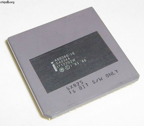 Intel A80386-16 SX025 16 BIT S/W ONLY diff print