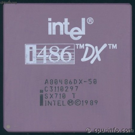 Intel A80486DX-50 SX710 diff Intel logo top (R)