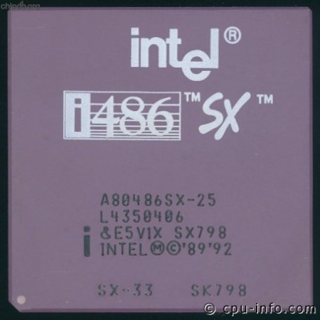 Intel A80486SX-33 SK798 remarked SX-25