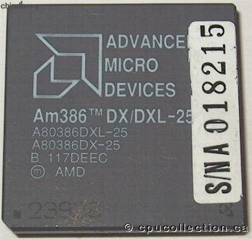 AMD A80386DX/DXL-25 rev B white print