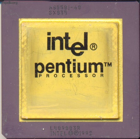 Intel Pentium A80501-60 SX835 processor logo