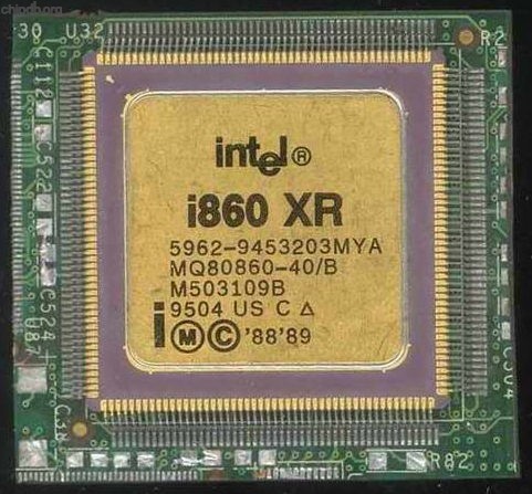 Intel i860 MQ80860-40/B logo