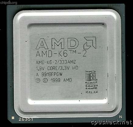 AMD AMD-K6-2/333AMZ gold N in corner
