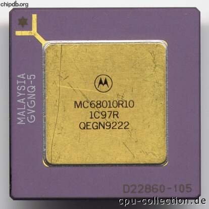 Motorola MC68010R10 star in corner