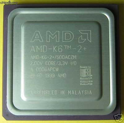 AMD AMD-K6-2+/500ACZM with 2.00V print