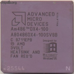 AMD A80486DX4-100SV8B engraved