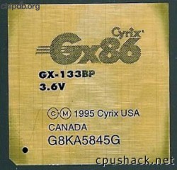 Cyrix MediaGX GX-133BP 3.6V old logo