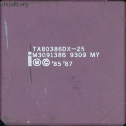 Intel TA80386DX-25 no logos