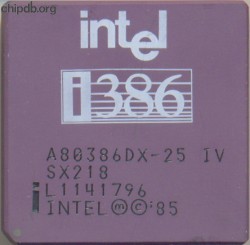 Intel A80386DX-25 IV SX218 no dx logo