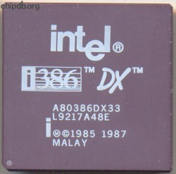 Intel A80386DX33 white print