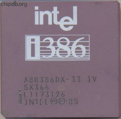 Intel A80386DX-33 IV SX366 no DX logo