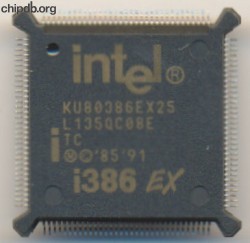 Intel KU80386EX25 TC brown print