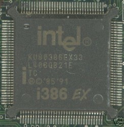 Intel KU80386EX33 TC brown print