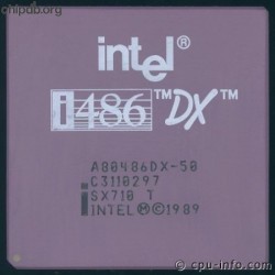 Intel A80486DX-50 SX710 diff Intel logo top (R)