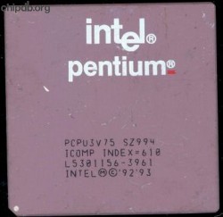 Intel Pentium PCPU3V75 SZ994 with TM