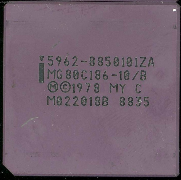 Intel MG80C186-10/B 5962-8850101ZA diff print