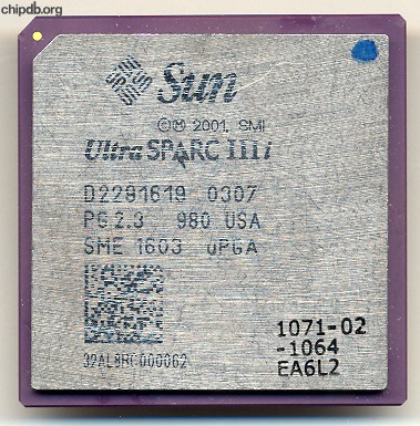 Sun UltraSPARC IIIi SME1603 uPGA 1 GHz