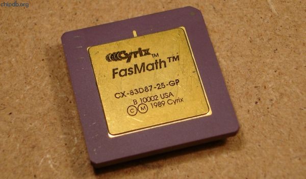 Cyrix CX-83D87-25-GP goldtop diff logo 2