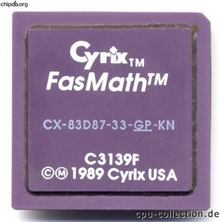 Cyrix CX-83D87-33-GP-KN whiteprint