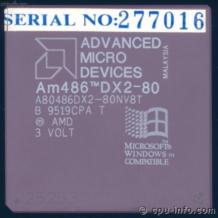 AMD A80486DX2-80NV8T no HEATSINK REQD