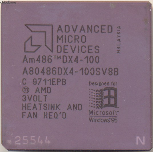 AMD A80486DX4-100SV8B engraved
