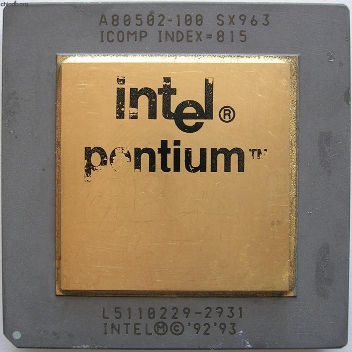 Intel Pentium A80502-100 SX963 FAKE