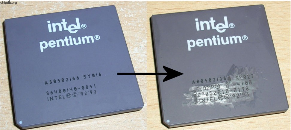 Intel Pentium A80502166 SY016 FAKE 2