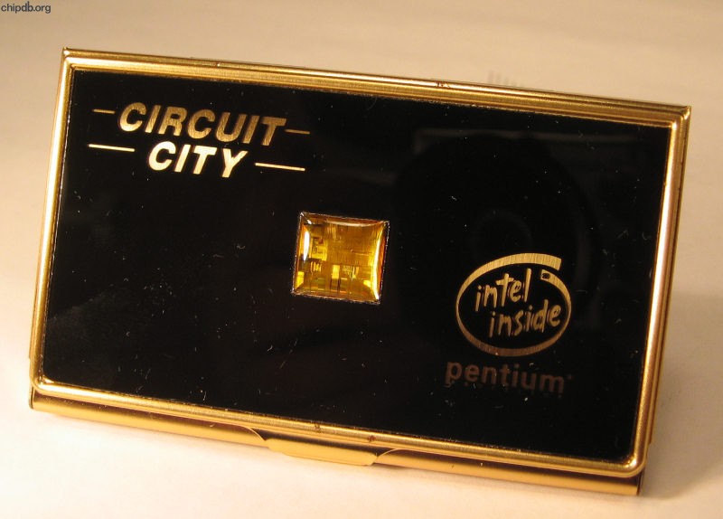 Intel business card case with Pentium chip