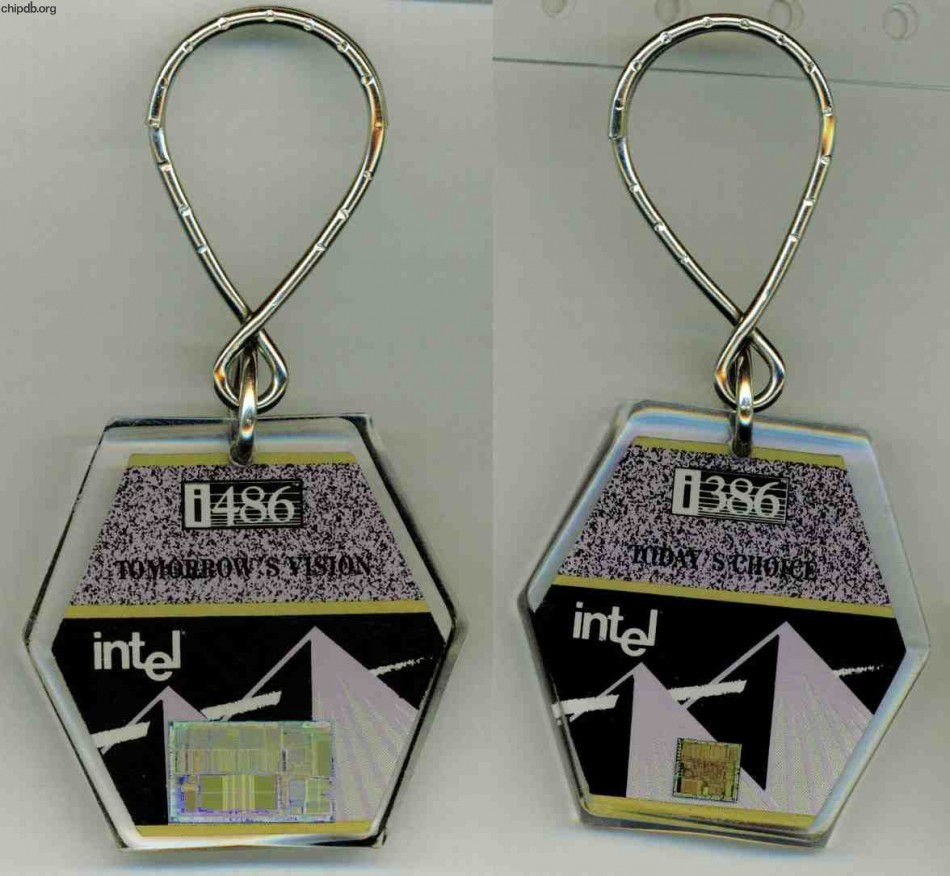 Intel keychain 386/486 lucite