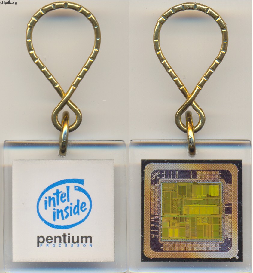 Intel keychain Pentium lucite white