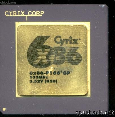 Cyrix 6x86-P166+GP 3.52V (028) CYRIX CORP gold
