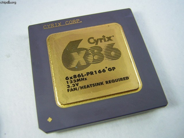 Cyrix 6x86L-PR166+GP square corner