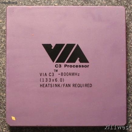 Cyrix VIA C3-800AMHz 133Mhz bus black print