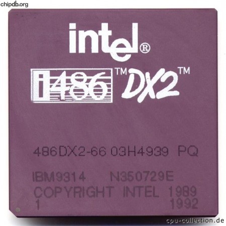 IBM 486DX2-66 03H4939 intel logo printed