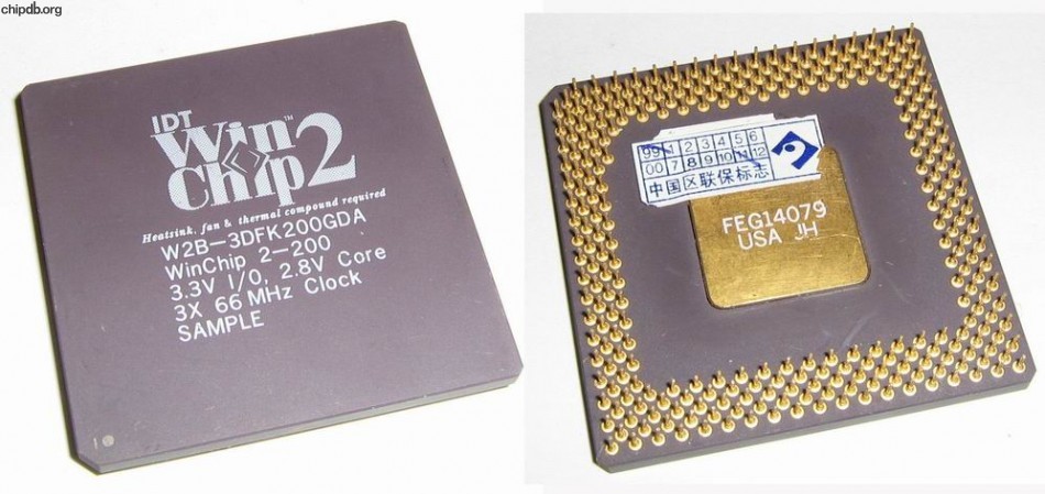 IDT W2B-3DFK200GDA SAMPLE