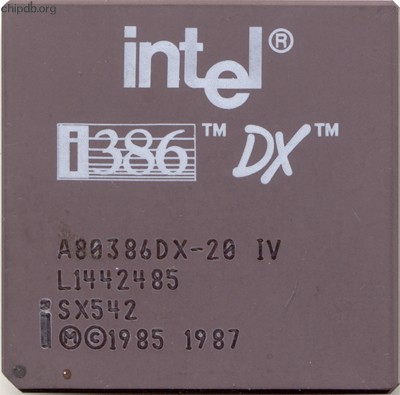 Intel A80386DX-20 IV SX542
