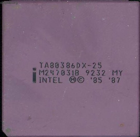 Intel TA80386DX-25 laser printed