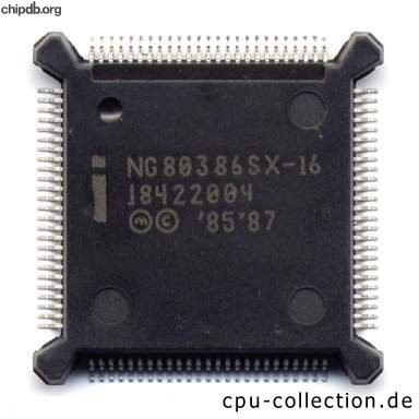 Intel NG80386SX-16 no INTEL logo