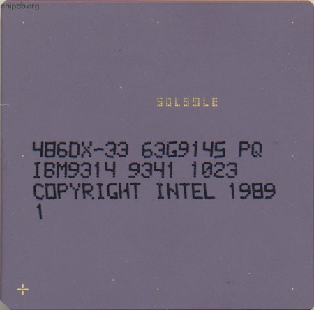 Intel 486DX-33 63G9145 IBM part numbers no logos