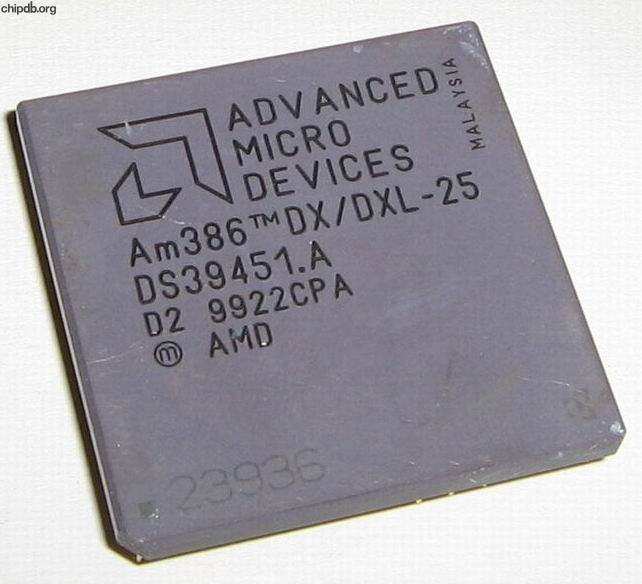 AMD A80386DX/DXL-25 rev D2 engraved 2