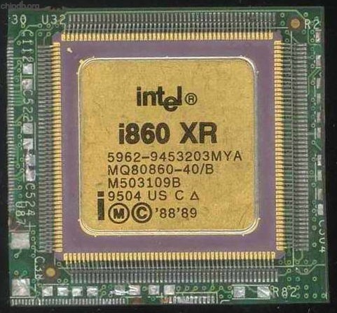 Intel i860 MQ80860-40/B logo